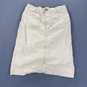 Maeve Anthropologie Skirt Womens Medium Khaki Linen Blend Utility Zip Pockets